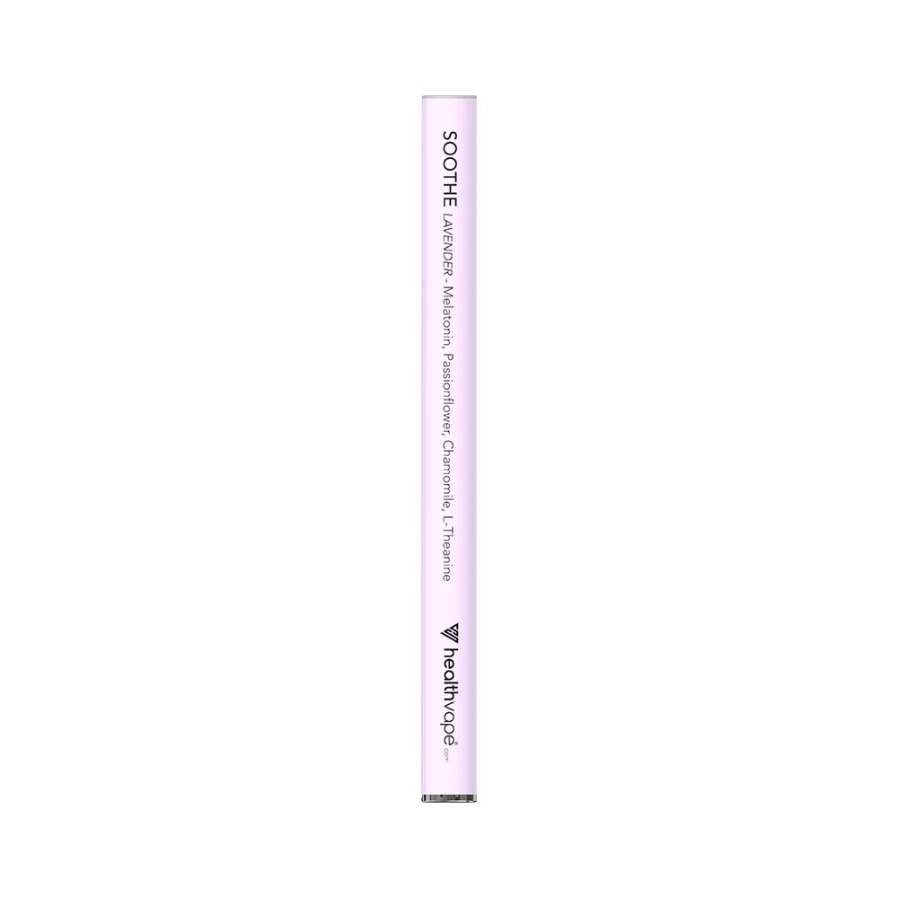 Lavender HealthVape Soothe disposable pen with melatonin and chamomile