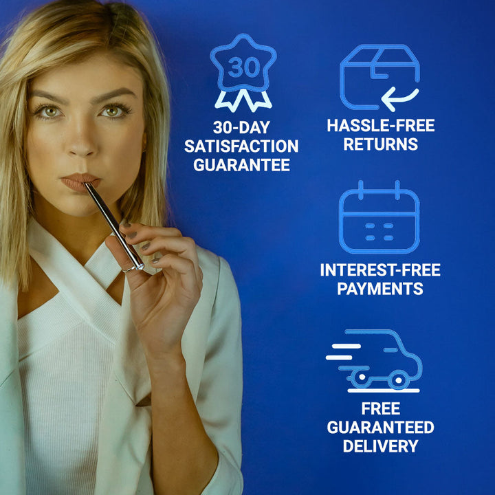HealthVape nicotine-free vitamin pen with 30-day guarantee, free delivery, and hassle-free returns